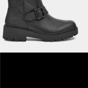 UGG Saoirse Leather Booties in Black Size 6 Like New